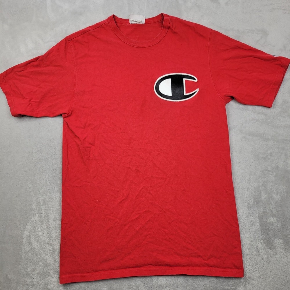 Champion Shirt Men‎ Large Classic Logo Short Sleeve Crewneck Basic Sport Adult L